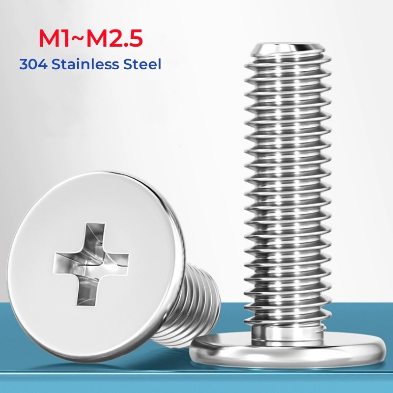 Viti Testa Bassa Phillips In Acciaio Inox 304 - Metriche Da M1.2 A M8 (Scegli La Misura)
