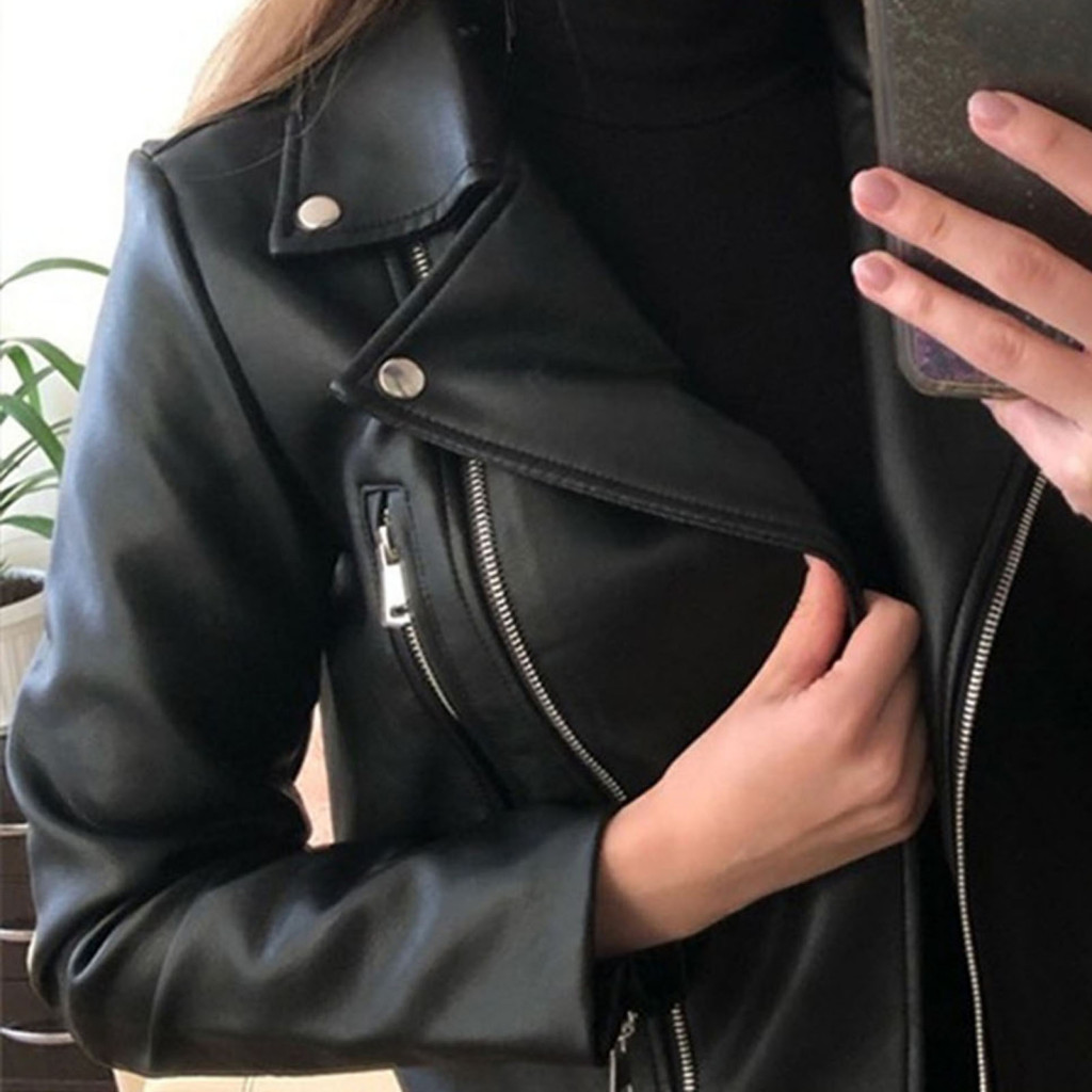 Xia| Áo khoác Biker Dây kéo Fly