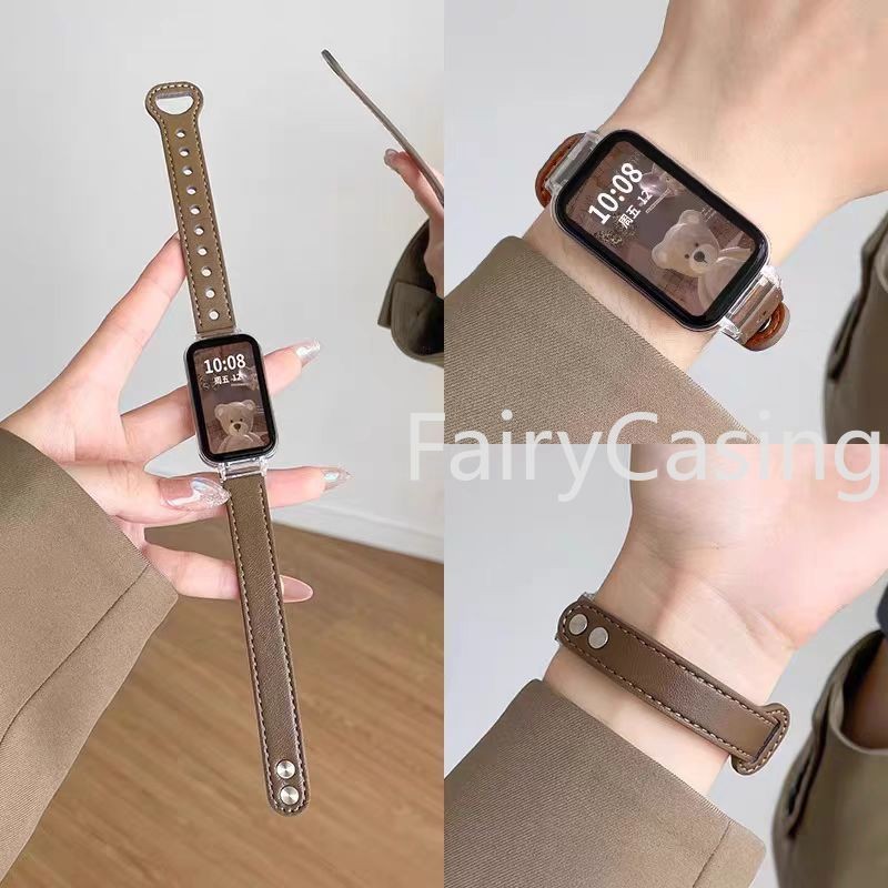 Dây Đeo Thời Trang Thích Hợp Cho Xiaomi Band 10 8 9 Hoạt Động Vòng Tay Phụ Kiện Da Watchband Correa Cho Redmi Watch 3 2 Dây Đeo Tay