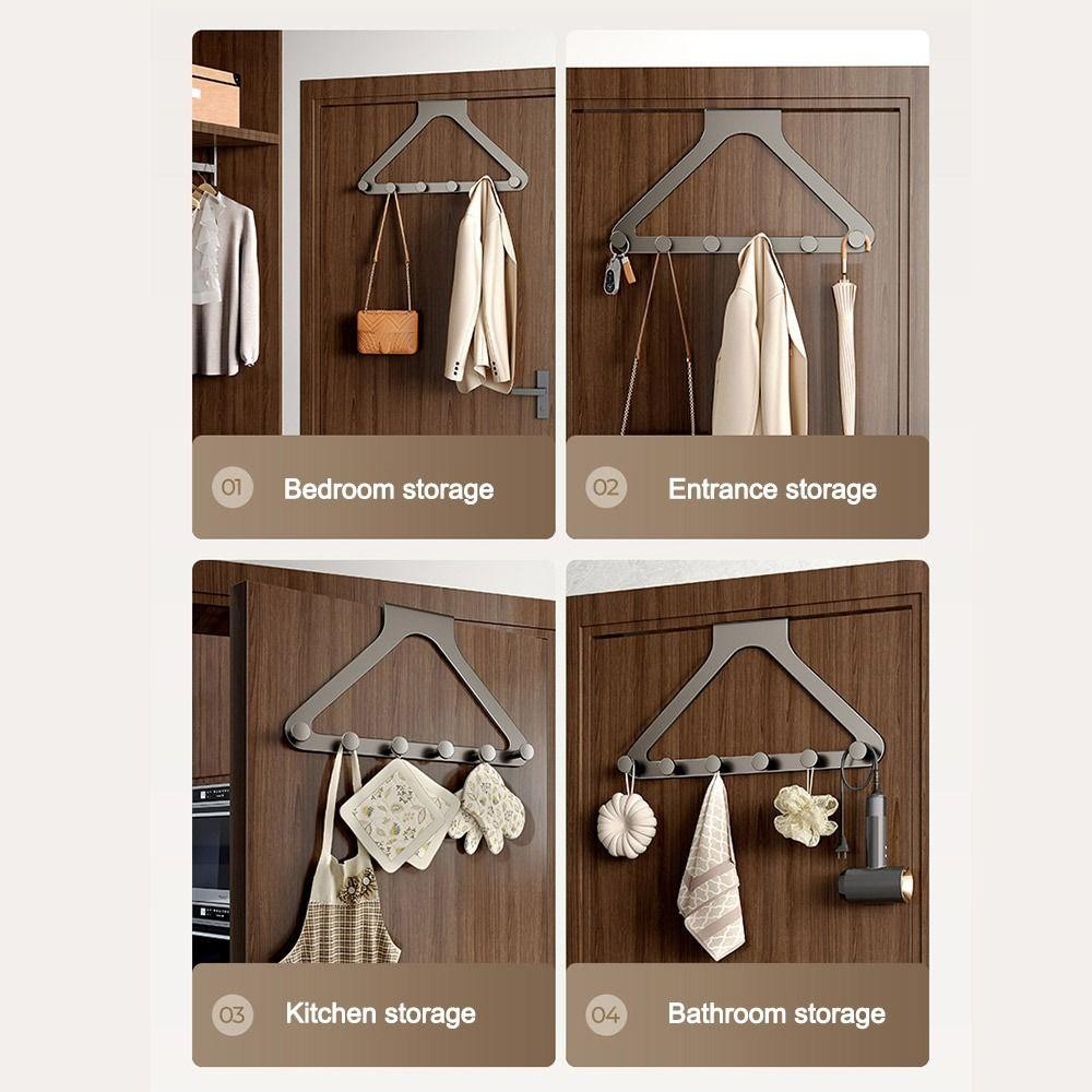 Móc treo cổ, Móc cửa không dấu vết không đục lỗ, Móc treo quần áo treo tường hình tam giác di động