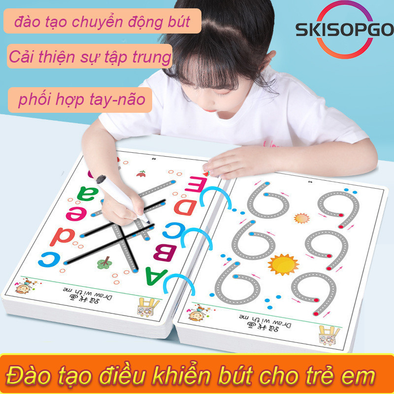 【SKISOPGO】Viết thông minh，Xóa bài tập viết，Đồ chơi giải đố cho trẻ em 2-5 tuổi，Montessori Integrated Puzzle Đồ chơi
