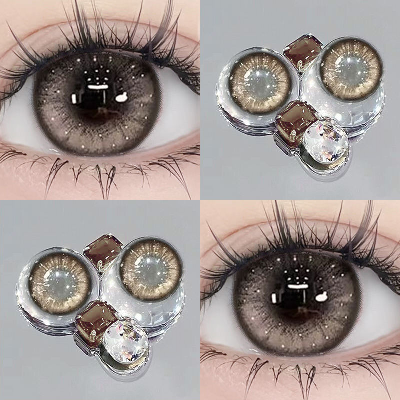 1 cặp (2 chiếc) Ống kính tiếp xúc Black Blue DIA:14.0mm/14.2mm/14.5mm Độ cận thị (0 ~ -6.00) Sử dụng: Ống kính 12 tháng 03