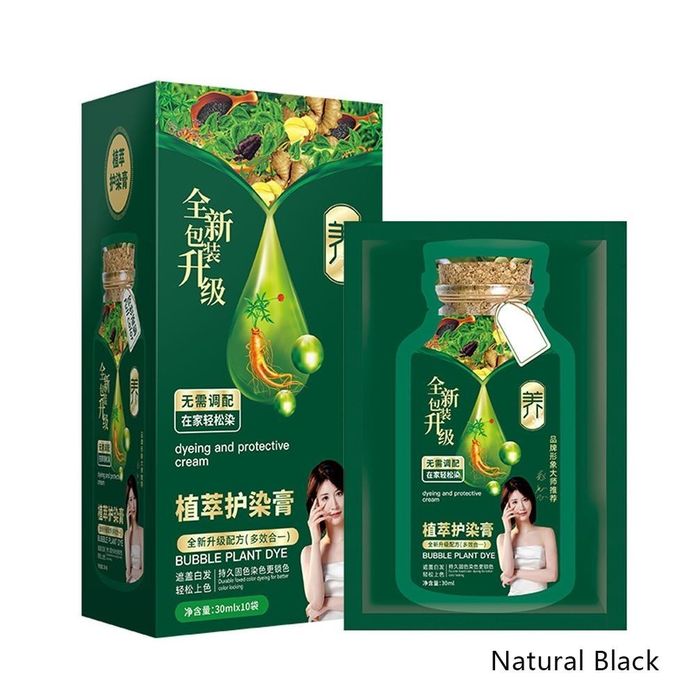 10 Túi Thuốc Nhuộm Tóc Chiết Xuất Thực Vật 30ml Bao Trắng Thuốc Nhuộm Mới Tóc Không Dính Thuốc Nhuộm Da Đầu O9