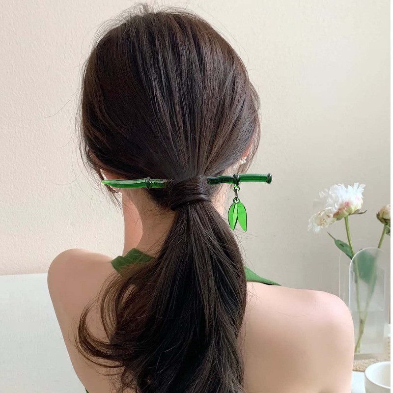 Kẹp tóc tre phong cách cổ điển - Dụng cụ tạo kiểu tóc cổ điển dành cho nữ - Đũa tóc phong cách Trung Hoa cho bé gái - Phụ kiện tóc trang điểm - Que tóc lá tre - để hẹn hò, tiệc tùng