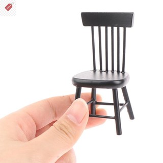ALIK 1: 12 Nhà Búp Bê Nhà Hàng Bàn Ăn Thực Phẩm Bàn Đen Ghế Cảnh Mẫu VN