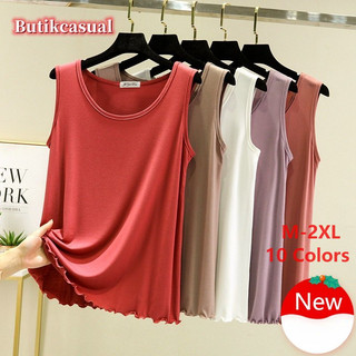 Phụ Nữ Thoải Mái Áo Gỗ Tai Tank Top Mùa Hè Áo Không Tay Trơn Rời Áo Cổ Tròn Mỏng Sơ Mi Thường Ngày