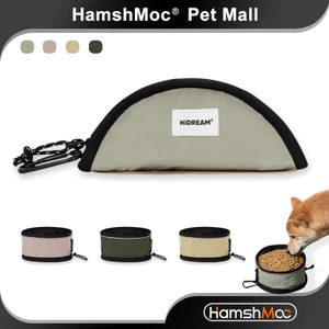 HamshMoc Bát Thú Cưng Có Thể Gập Lại Dung Tích Lớn Chó Bát Ăn Hộp Đựng Nước Chống Thấm Nước 1000ml Cho Thú Cưng Phụ Kiện Thức Ăn Ngoài Trời