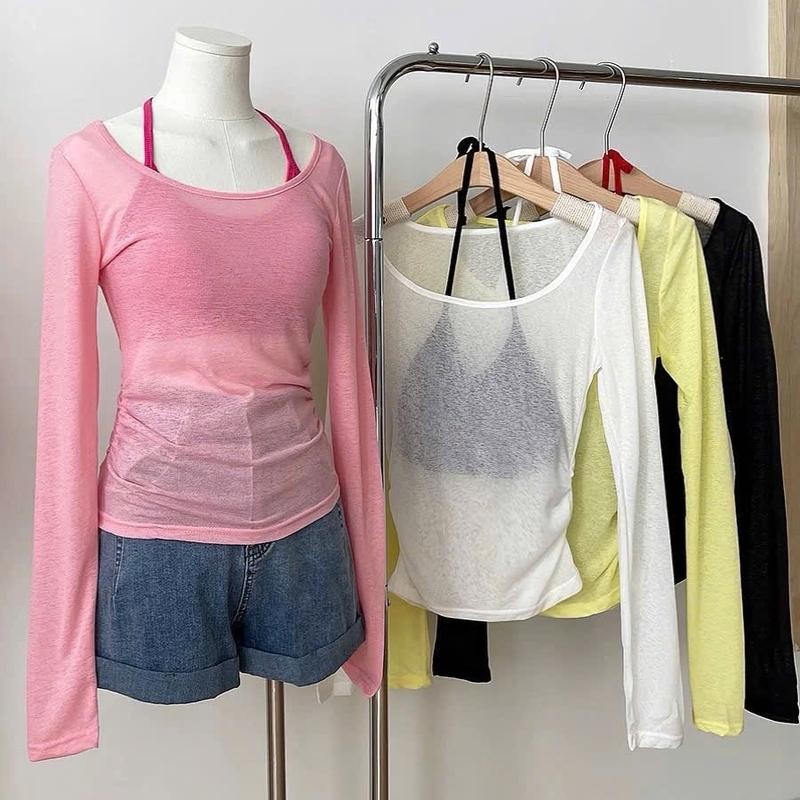 Set áo 2 mảnh Cotton xuyên thấu dáng dài kèm áo dây trong, set basic mùa hè đi biển