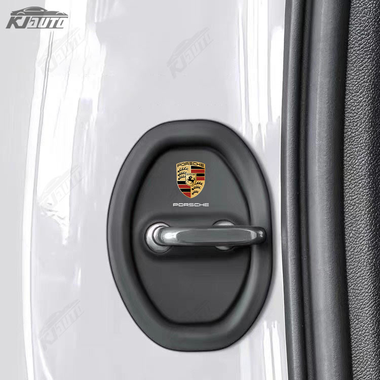 Porsche Khóa Cửa Ô Tô Bao Bảo Vệ Trang Trí Cửa Sốc Pad Phụ Kiện Silicon Cho Carrera Gts Turbo Macan Cayenne Cayman 718 Boxster 911 Panamera