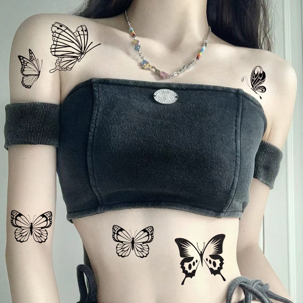 1 / 3 / 5 Bộ Hình Xăm Giả Chống Thấm Nước Tạm Thời Bướm - Thiết Kế Tinh Tế Hình Xăm 3D Tatoo Sticker