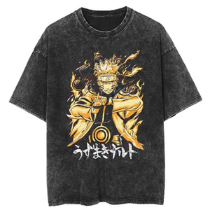 Áo Thun Thời Thượng trang phục Đường Phố Áo thun ngắn tay Anime Naruto áo cổ điển mùa hè cotton nguyên chất