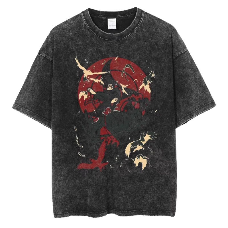 Áo Thun Thời Thượng trang phục Đường Phố Áo thun ngắn tay Anime Naruto áo cổ điển mùa hè cotton nguyên chất