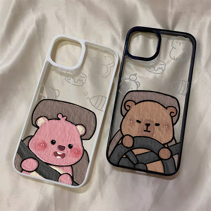 Ốp Lưng Cho iPhone 11 16 14 15 12 13 Pro Max 16e 8 7 Plus XR X XS Max SE2020 2022 Kapibala Ride The Loopy Clear Silicone Chống Sốc Cover