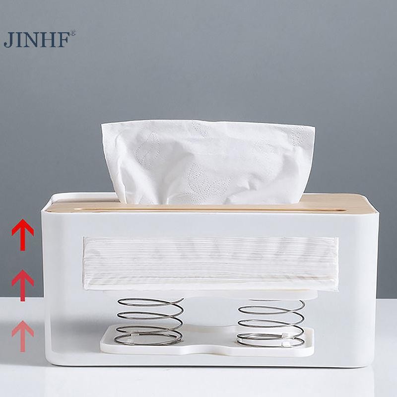 JINHF Sáng Tạo Giá Đỡ Lò Xo Hộp Khăn Giấy Tự Động Nâng Lò Xo Tải Khăn Giấy Hộp Mùa Xuân Giá Đỡ Khăn Giấy Ô Tô Hộp Mùa Xuân Giá Đỡ HOT