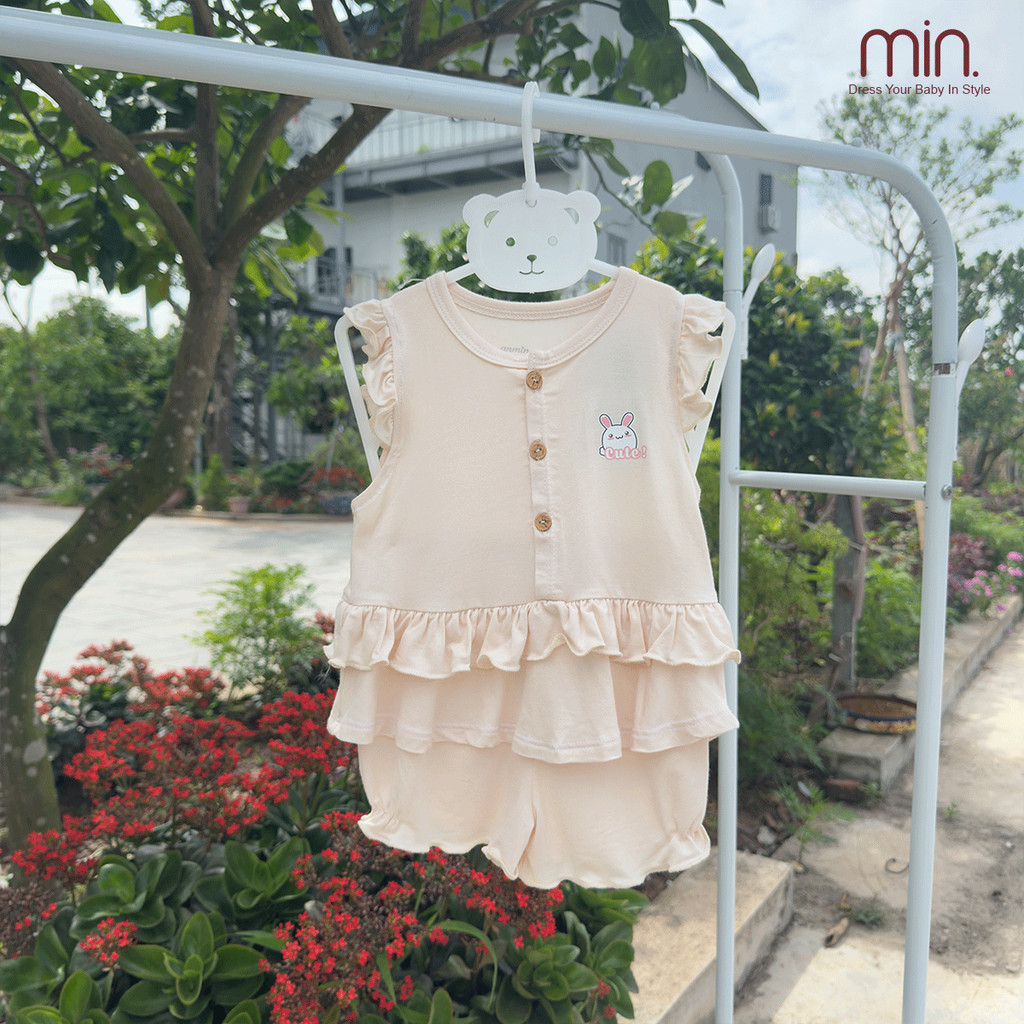 Bộ Sát Nách Bé Gái Cánh Tiên Vải Sợi Tre Mềm Pettit Mềm Mịn Thoáng Mát - Hàng Chính Hãng AMI0303