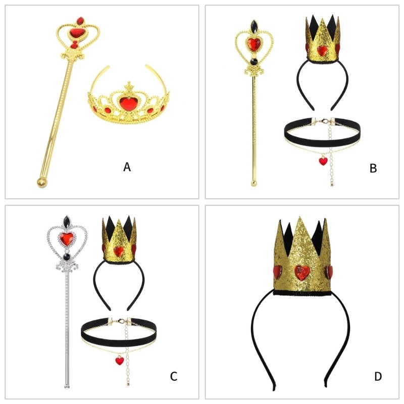 Dasbsug Vương Miện Năm Mới Trái Tim Mũ Băng Đô Ảnh Đạo Cụ Đảng Hóa Trang Trang Khiêu Vũ Đảng Băng Đô Halloween