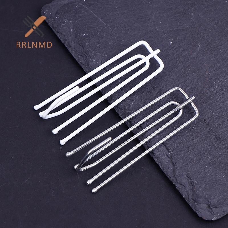 Rrlnmd 15 Chiếc Thép Không Gỉ Bốn Nĩa Rèm Treo Móc Rèm Vòng Kẹp Đường DIY Nhà Rèm Phụ Kiện MỚI