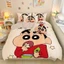 YB2 Crayon Shin-chan 3IN1 Ga trải giường Vỏ chăn gối Bộ chăn ga gối Phòng ngủ gia đình Có thể giặt được Bộ đồ dễ thương
