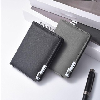 [Giao hàng từ Việt Nam] Ví nam PURECOTTON0 Retro, Ví đựng tiền xu bằng da PU hai lần, Màu cam siêu mỏng Đen Xám Trắng Ví mỏng Kẹp tiền Thẻ tín dụng