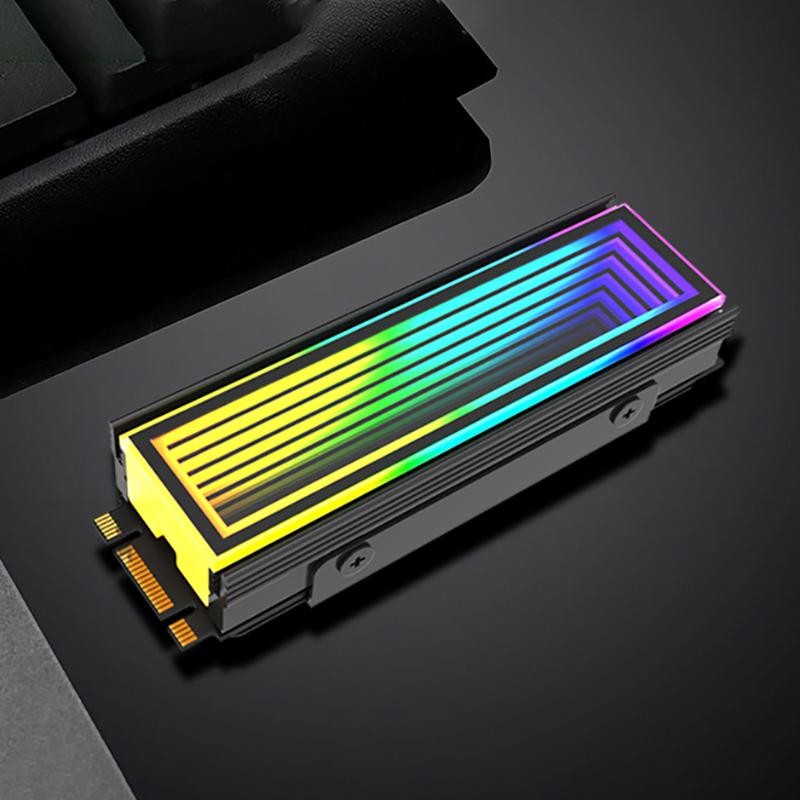 Radiateur M.2 NVMe ARGB IFutniew - Dissipateur Thermique Aluminium, Effet Lumière Infini, Argent