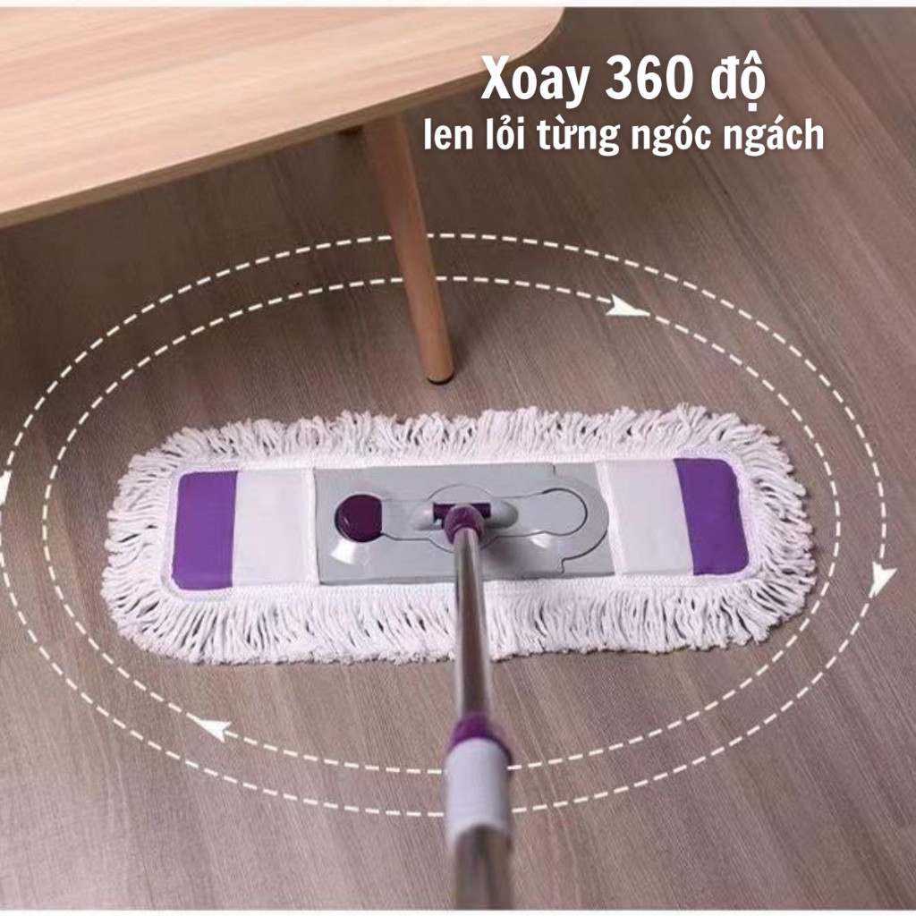 Chổi Lau Công Nghiệp, cây lau nhà cỡ lớn lau khô, nhanh sạch chất liệu inox cao cấp xoay 360 độ