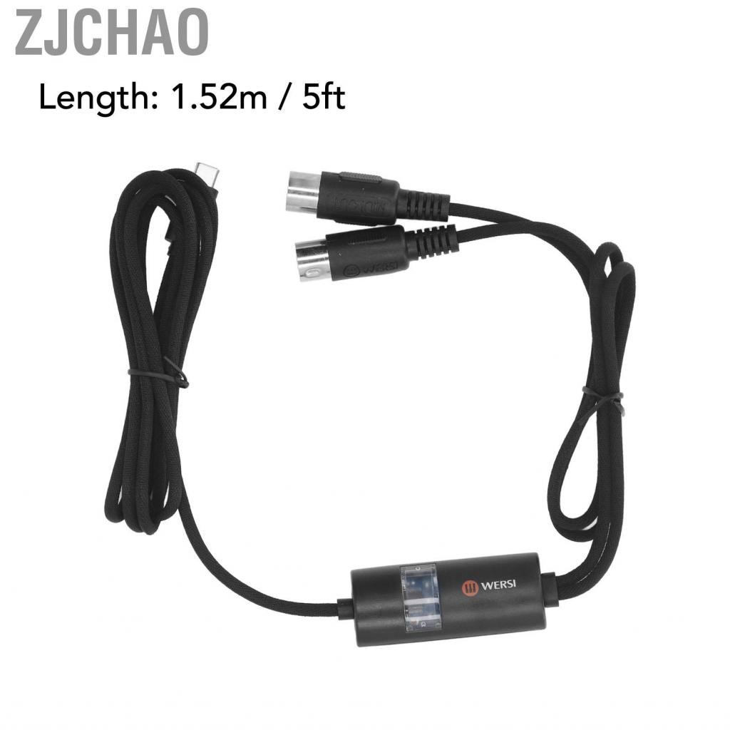 Zjchao Bộ chuyển đổi cáp MIDI sang Type C cắm và chạy linh hoạt 5ft cho bàn phím đàn piano âm nhạc