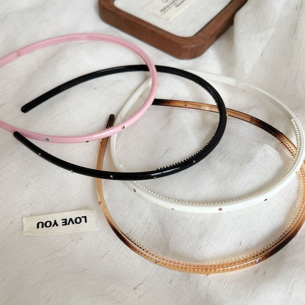 Vòng buộc tóc kim cương màu đơn giản Hàn Quốc