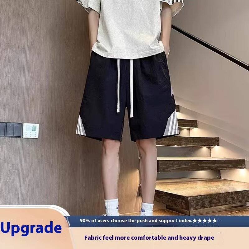 ThaliaWisp Quần Short Thể Thao Nam Mùa Hè Băng Lụa Nhanh Khô Quần Đi Biển Phong Cách Hồng Kông Hợp Thời Trang Thương Hiệu Rời