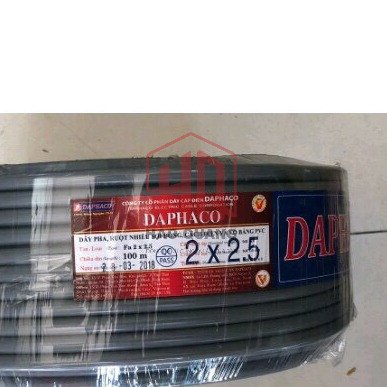 (Mét) Dây Điện Đôi Tròn Daphaco 2x2.5mm Vỏ Xám | Lõi Đồng Nguyên Chất | Dây Dẫn Điện Dân Dụng