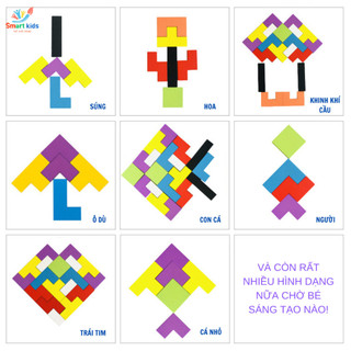 Đồ Chơi Bộ Ghép Hình Thẻ Gạch Tetris, Bảng  Xếp Gạch Tetris Montessori Cho Bé Rèn Luyện Trí Não
