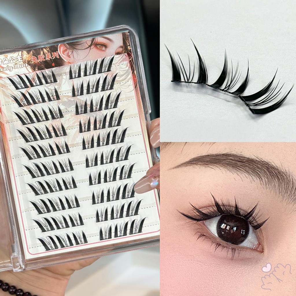 Cụm mi 9-13mm không cần keo Lông mi giả Wispy tự nhiên cho cuộc sống hàng ngày hoặc những dịp quan trọng