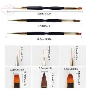 [HORK] Bộ cọ lót móng tay nghệ thuật sọc kiểu Pháp Mẹo bút vẽ dòng siêu mỏng Dual End Uv Gel Paing Brush Dụng cụ làm móng tay VN