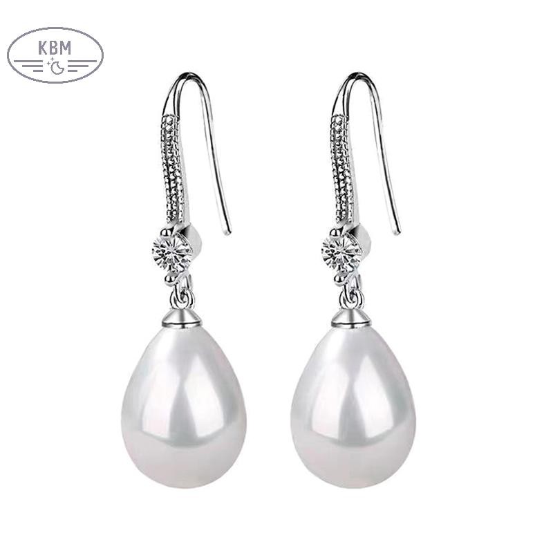 KBM Trang Sức Cho Nữ Bông Tai Ngọc Trai Giọt Nước Cho Nữ Đỏ Trắng Tròn Ngọc Trai Hình Bầu Dục Bông Tai Cưới Đính Hôn Valenes Quà Tặng Ngày FSSG