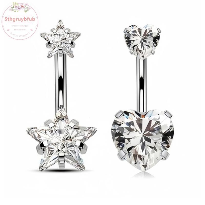 STHB Gợi Cảm Bụng Rốn Xuyên Thép Không Gỉ Thời Trang Trái Tim Bụng Nút Nhẫn Nữ Bé Gái Bụng Xuyên Nhẫn Trang Sức Cơ Thể VN