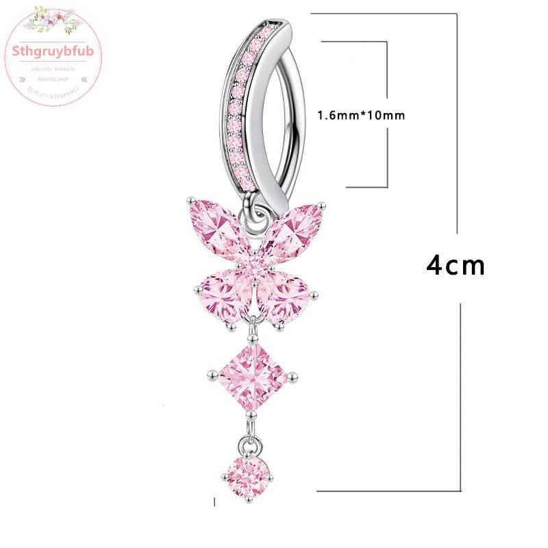 STHB Thời Trang Tinh Tế Bụng Nút Gợi Cảm Cơ Thể Xuyên Trang Sức Nữ Zircon Rốn Barbell Thời Trang Bụng Nhẫn Tặng VN