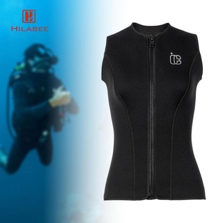 HILABEE 3mm Nữ Wetsuit Top Scuba Áo Mềm Giữ Ấm Tối Giản Áo Vest Không Tay Cho Tập Luyện Thể Thao Dưới Nước Kayaking Lặn Biển