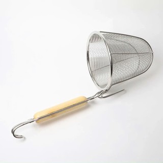 [Giá Xưởng] Vợt sóc trụng hủ tiếu INOX XỊN sáng bóng CÁN GỖ loại lớn cao cấp