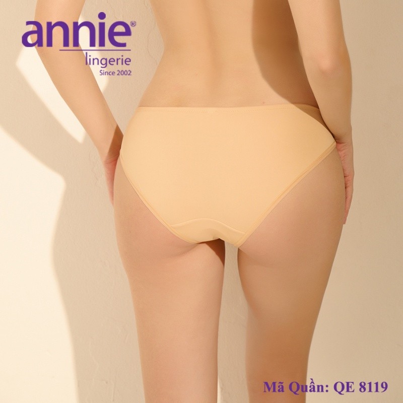 Quần lót nữ trơn viền ren annie QE8119 nữ tính, mềm mại, co giãn tốt ôm sát vòng 3, thoáng mát