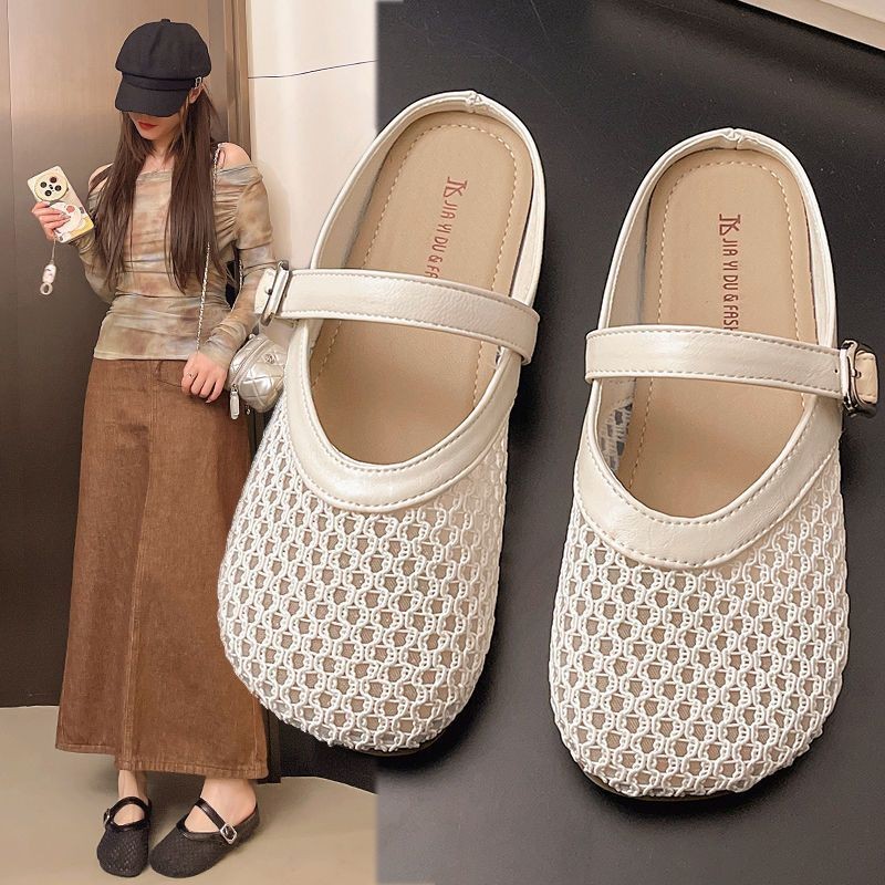 【✨Sopt】Dép Hot 2025/Giày marry jane nữ mùa hè cho phụ nữ, đế phẳng mềm/mesh, dép dệt rỗng