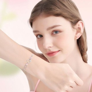 [Tôn vinh hoa đào] Vòng tay hoa đào HelloKitty Nữ hoạt hình dễ thương Thiết kế tinh tế Niche ins Bạc 925 Vòng tay thời trang phù hợp 5.16 FPUZ