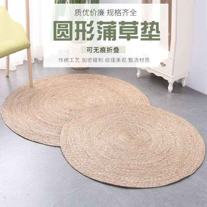 Handmade Cỏ Mây Dệt Thảm Tròn Phòng Ngủ Sàn Thảm Phòng Khách Bàn Cà Phê Trang Trí Thảm