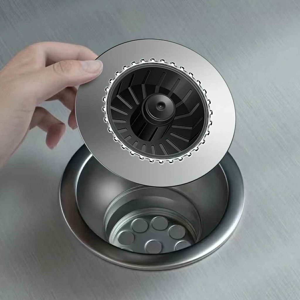 Bộ Lọc Rác Bồn Rửa Bát - Ngăn mùi hôi côn trùng, Nút chặn thoát nước, Khay giỏ lọc thức ăn thừa