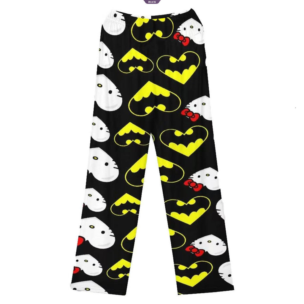 Sanrio Hellokitty Batman Mỏng Loose In Pyjama Quần Thu Đông Y2k Hoạt Hình Hip Hop Home Trang Phục Thường Ngày [BL]
