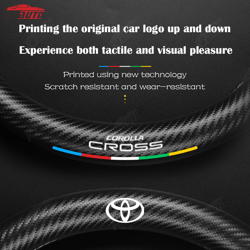 Toytoa Corolla Cross Da Sang Trọng Sợi Carbon Vô Lăng Bọc Thoải Mái Và Chống Trơn Trượt Phụ Kiện Nội Thất Ô Tô