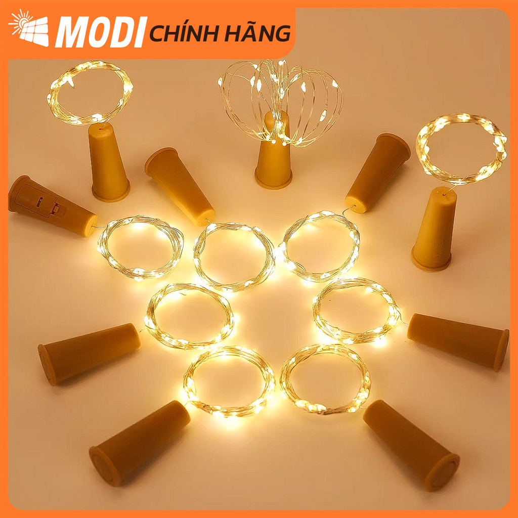 Ảnh Đèn LED Đom Đóm Hình Nút Chai MODI SOLAR 2M 20 Bóng Trang Trí Noel, Trang Trí Nhà Cửa 2