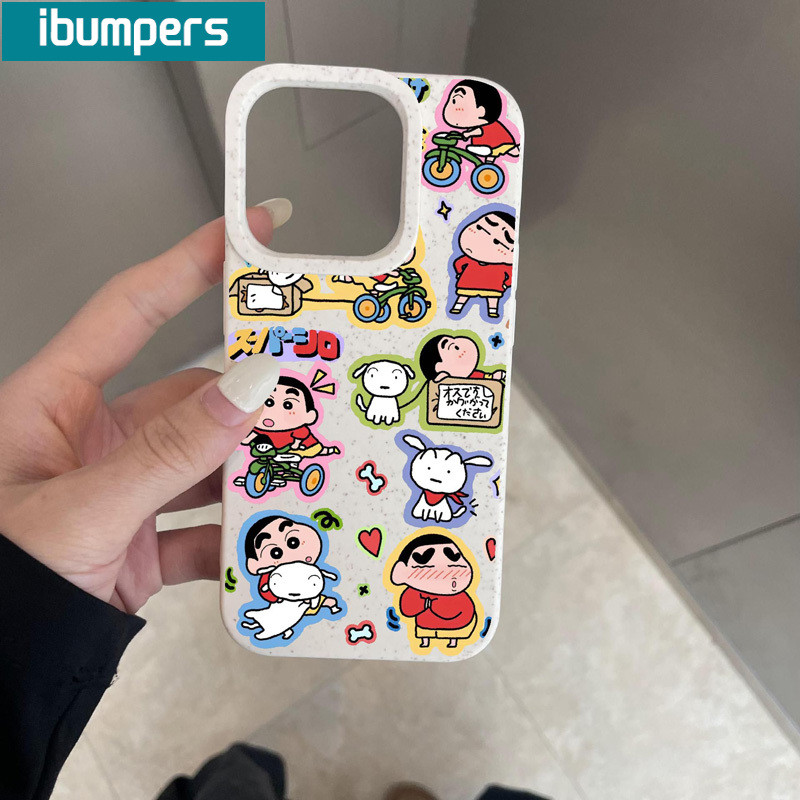 ibumpers Ốp Lưng iPhone Dễ Thương Hài Hước Shin Chan Họa Tiết Ốp Điện Thoại Dày Dặn Silicon Mềm Chống Sốc Chống Bẩn Cho Iphone 16 15 14 12 13 11 Pro Max IP 7 8 Plus X XS XR