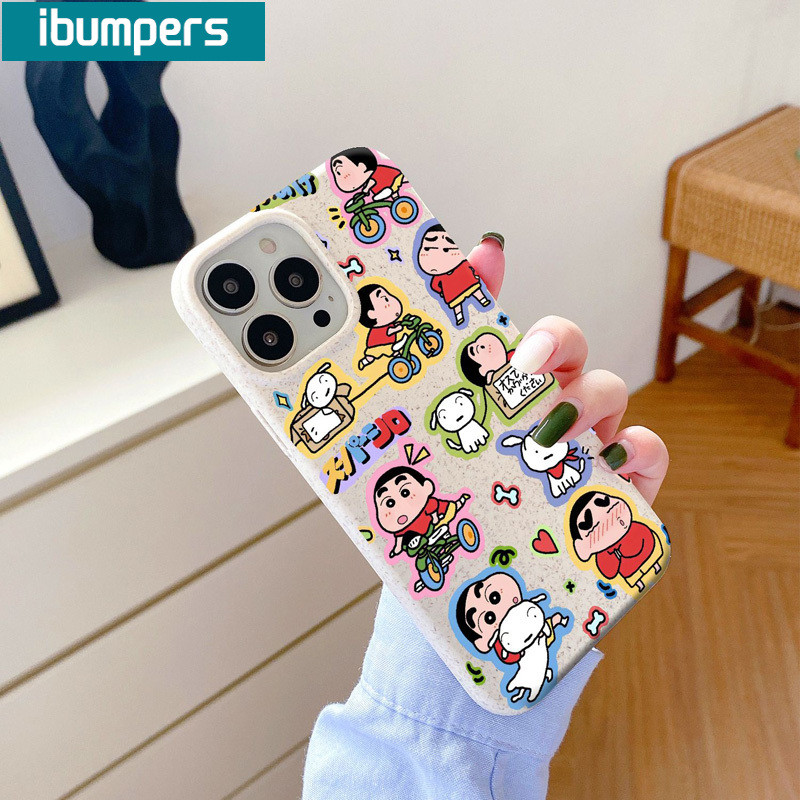 ibumpers Ốp Lưng iPhone Dễ Thương Hài Hước Shin Chan Họa Tiết Ốp Điện Thoại Dày Dặn Silicon Mềm Chống Sốc Chống Bẩn Cho Iphone 16 15 14 12 13 11 Pro Max IP 7 8 Plus X XS XR