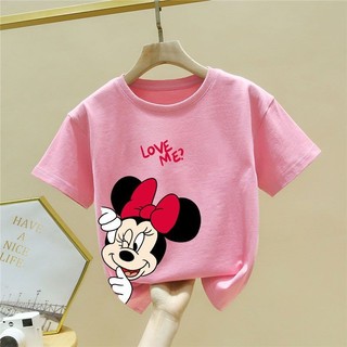 2025 Áo Thun Chuột Mickey Dễ Thương Cho Trẻ Em Tay Ngắn Tập Đi Bé Trai Bé Gái Hoạt Hình Trang Phục