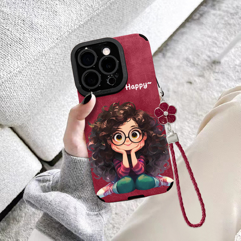 16promax năm mới Màu đỏ nổ cô gái da lộn vỏ điện thoại di động