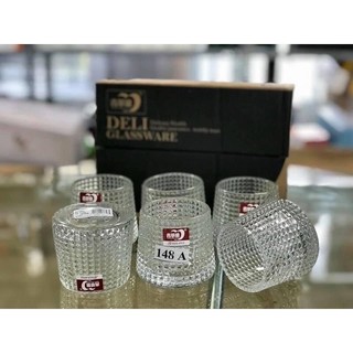 Set 6 ly thuỷ tinh,cốc thuỷ tinh cao cấp đế lồi nhiều hoạ tiết